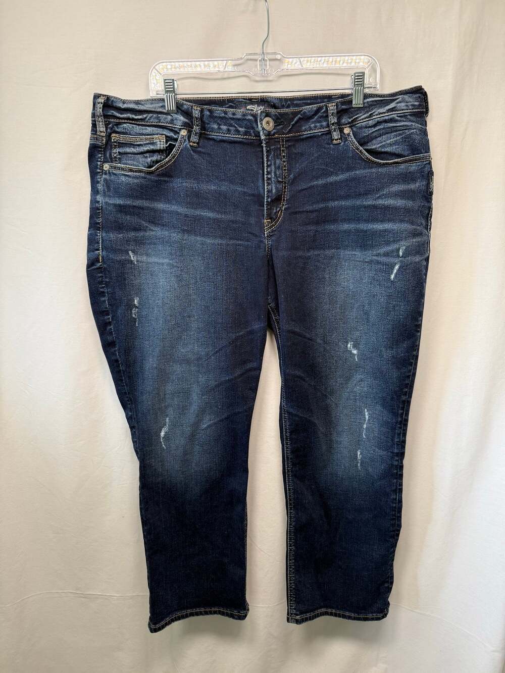 Silver Suki Mid Rise Capri Jeans, Dark Wash, Women's Size 20 - Excellent